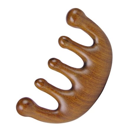 Hoved Meridian Massage Kam Gua Sha 5 Bredtandet Kam Akupunktur Sandeltræ Kam Skrabende Hovedbundsmassage - Perfekt