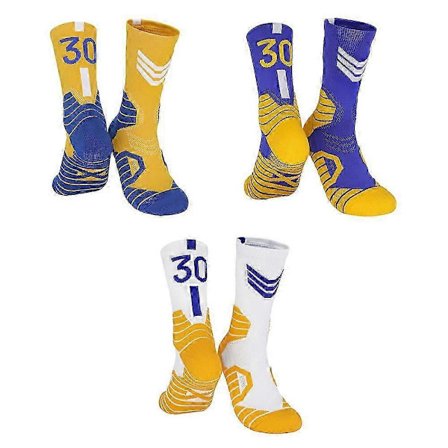 Basketball Sokker, 3-pakning Polstrede Sportssokker Crew Sokker for Menn og Kvinner (FMY)