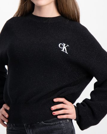 Calvin Klein FESTIVE LUREX SWEATER Svart Tröjor Tjej - Kids Brand Store