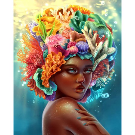 30x40cm 5D DIY Diamantmålning Full,La femme de la rivière#C,DIY