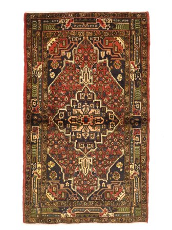 Hand Knotted Hamadan Rug 105X166 Wool Brown/Black Small