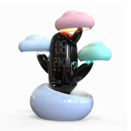 Cloud Weather Time Light Multifunktionell Smart Induktion Barn Wake Up Alarmklocka (Blå)