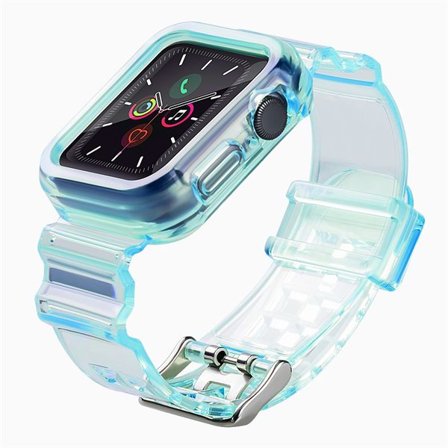 Silikonarmband Armband Fodral Armband Ljus Set för Apple Klocka 38mm - Blå