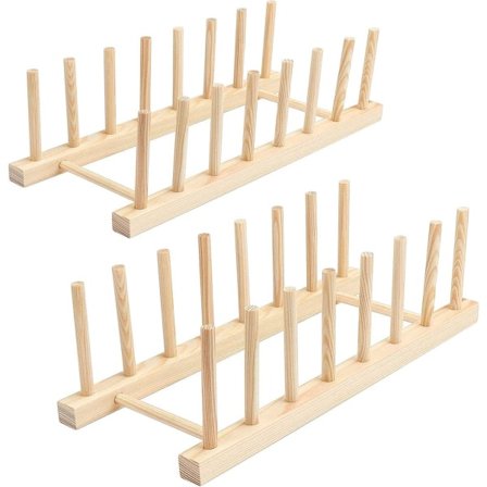 Diskställ i bambu, diskställ i bambu, diskställ i bambuträ, tallrikställ, köksskåpsorganisator