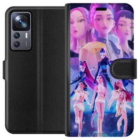Yhteensopiva Lompakkokotelo Xiaomi 12T K-pop-inspiroinut tulevaisuutta ennakoiva tyttöryhmä neonvaloissa ja kosmisessa sci-fi-esiintymislavalla