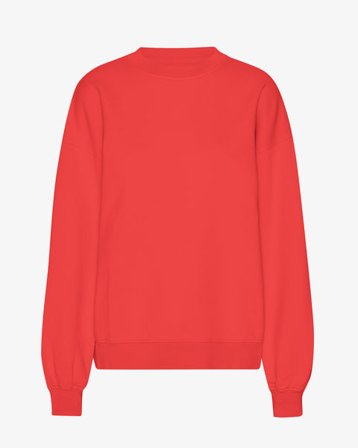 Organic Oversized Crew - Red Tangerine - Female - XL