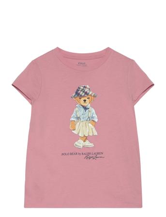 Polo Bear Cotton Jersey Tee Tops T-shirts Short-sleeved Pink Ralph Lauren Kids