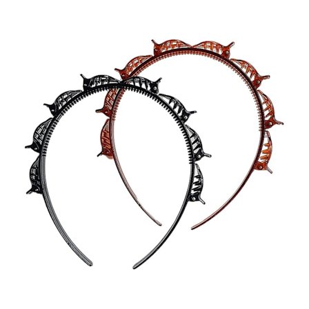 Dobbelt Bangs Pandebånd Med Klips Pandebånd Hårbånd Til Piger Mode Flettet Pandebånd Dobbelt Lag Twist Flet Hårværktøjer