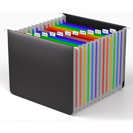 13 lommer plastik hængende arkivmapper, udvidelige hængende arkivorganisatorer brevstørrelse, 25 dharmonika udvidelige arkivskabe