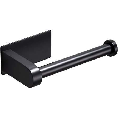 WC-paperiteline ilman porausta, WC-paperiteline ruostumaton teräs itseliimautuva teline keittiöön ja kylpyhuoneeseen, musta