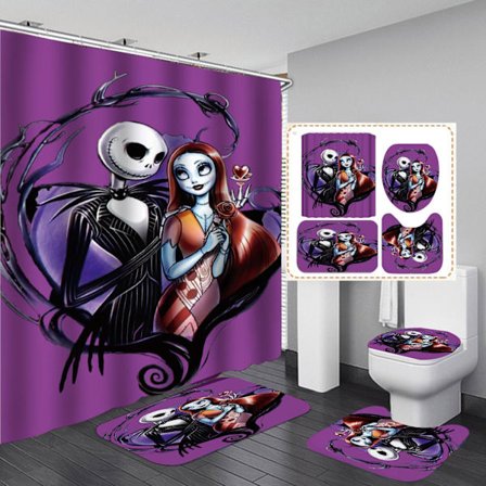 Set med 4 Nightmare Before Christmas Badrumsutrustningar med Dusch