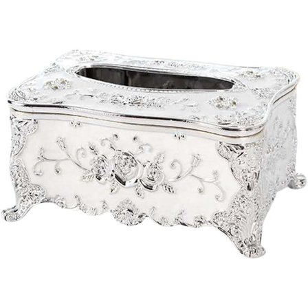 Luksuriøse servietter, serviettpapirdispenser serviettoppbevaringsboks bil serviettboks serviettholder serviettholder for, sølvhvit