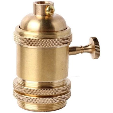 Lampefod med kontakt Vintage messing kobber fatning til retro Edison-stil pære E27