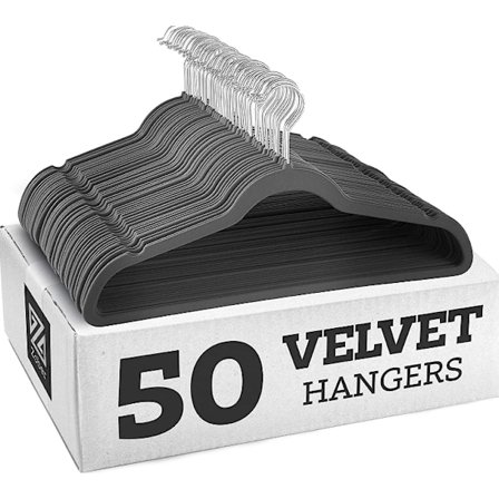 Halkfria sammetshängare, Kostymhängare (10-pack)