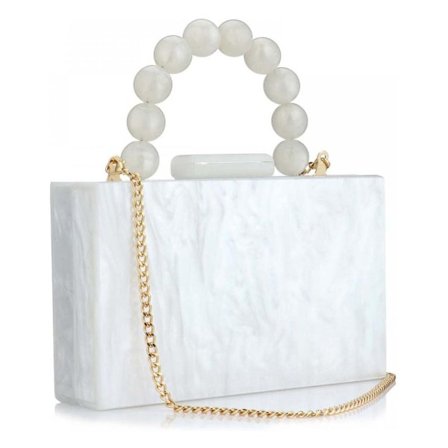 Ilta Clutch Bag luksuskäsilaukku VALKOINEN