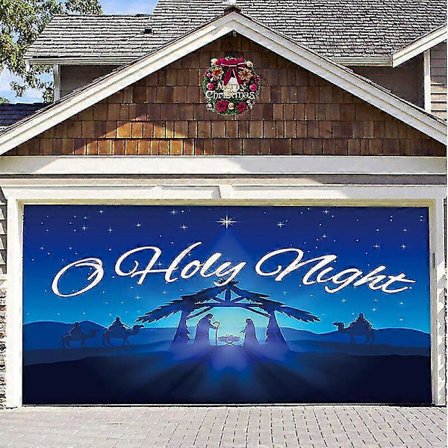 7x 4,9 m Glædelig Jul Julebanner Garageport Cover Stort Dør Cover