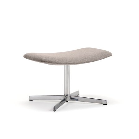 Fodskammel LANGLEY, børstet aluminium/taupe