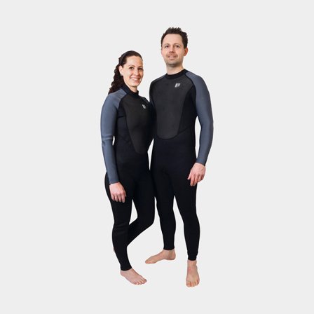 1852 Våtdräkt herr lång modell 3/2 mm svart/grå