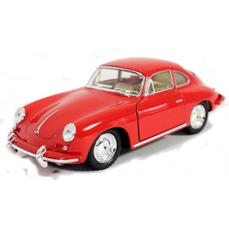 Porsche 356 B -automalli vetomoottorilla, mittakaava 1:34, 12 cm, saatavana punaisena, valkoisena, sinisenä tai vihreänä