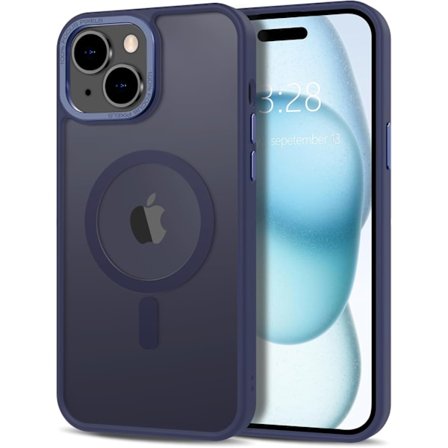 iPhone 14 Skal - Magsafe Frostat Skal – Mörkblå