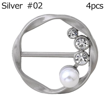 4 Stk Tørklædespænde Tørklædering SØLV #02 #02