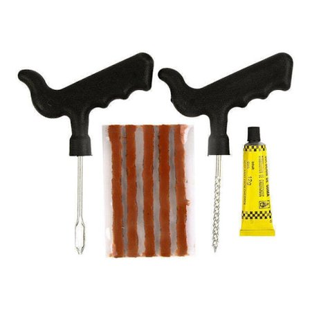 Naturlig gummidäckreparationssats för bilar, motorcyklar och slanglösa däck med 2 installationsverktyg