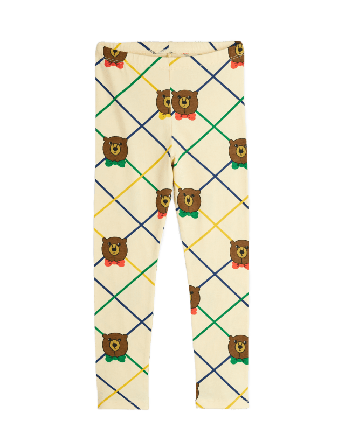 Mini Rodini Bear Check Leggings Byxor Unisex Vit 68/74