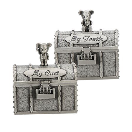 1 par baby tand smykkeskrin museform hår samling boks håndværk gave ornament