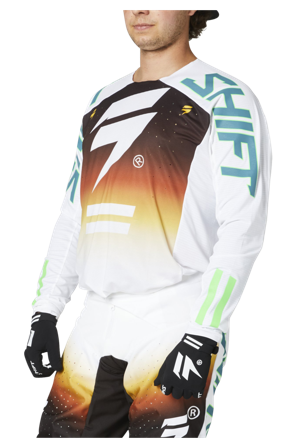 Bluză Motocross Shift Black Label Lean alb/negru XXL