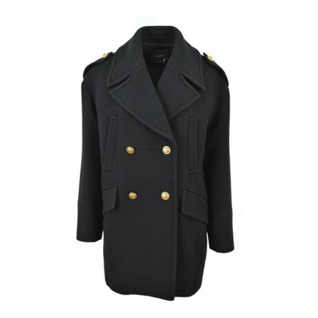 Pinko - Ullkappor - Svart - Dam - Storlek: 2xs, Dam, Storlek: 2XS