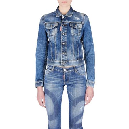 Dsquared2 - Jeansjackor - Blå - Dam - Storlek: 3xs, Dam, Storlek: 3XS