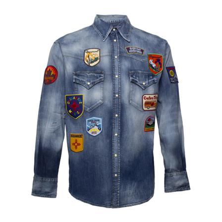 Dsquared2 - Skjortor - Blå - Herr - Storlek: S, Herr, Storlek: S
