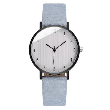 Naisten rannekello, tyylikäs kello, nahkarannekkeinen rannekello, yksinkertainen rannekello, taivaansininen koriste