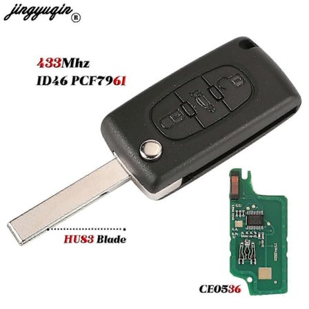 2/3b For Peugeot 206 307 308 407 Partner For Citroen C4 C5 C3 Berlingo Xsara Flip Fjernkontroll Nøkkel Ask Fsk 433mhz Ce0523 /36