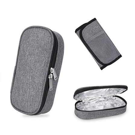 Insulin køletaske rejsetaske diabetisk medicin køletaske med isolering (grå)