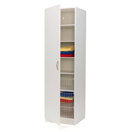 Lagerschrank für Kleidung, L/H, 600x600x2100 mm, weiß, weiß