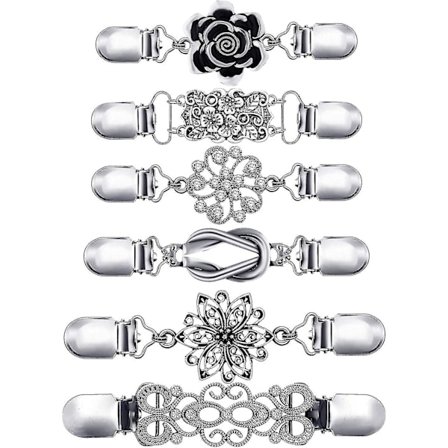 6 stk. Vintage Skjorte Kjole Cardigan Klips, Taljeklips Til Kvinder, Trøje Sjal Brosche Jakke Klips Til Tøj