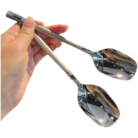 2stk rustfri stålskje Suppeskje Langskaftet skje