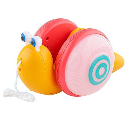 Snegletrekkleke Sneglen for Småbarn Slitesterk ABS Trekkleke Dragende Snegler Baby Musikkleke for Babyer i Alderen 1 Til 3 År Oransje