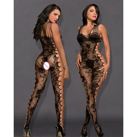 Sexet Bodystocking Kvinder Åben Skridt Erotisk Babydoll Fiskenet Mesh Strømpebukser Erotisk Lingeri Bodysuit Nattøj Teddy