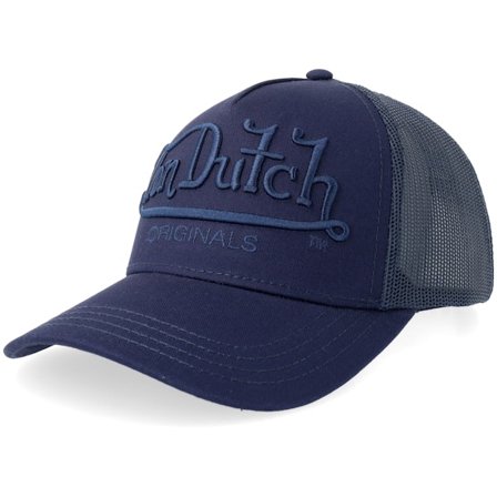 Von Dutch - Sininen trucker Lippis - Embroidery Logo Black A-Frame Trucker @ Hatstore