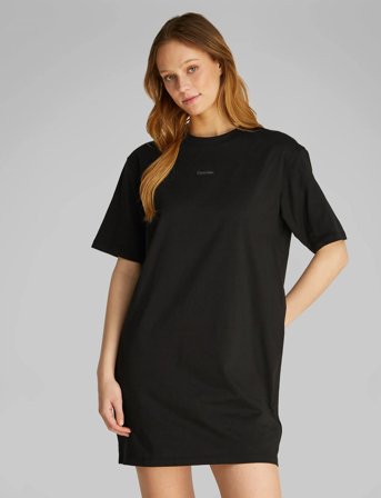 Calvin Klein Jeans Placed Inst Tee Dress - Black - XS