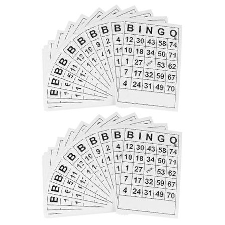 120 stk. Voksenleker Bingo Kallark Bingo Brett Gratis Bingo Ark Bingo Papirark