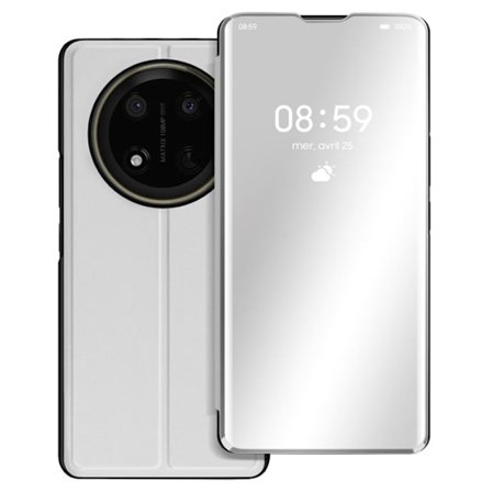 Etui til Honor Magic 7 Lite - AVIZAR - Spejl Sølv - Vegansk Læder - Video Støtte - Stødsikker