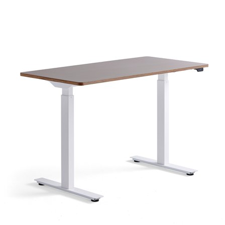 Schreibtisch NOVUS, höhenverstellbar, 1200 x 600 mm, weiß/grau