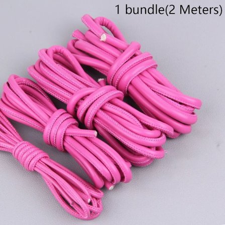 2 meter läderrep Handgjord sträng ROSE RED