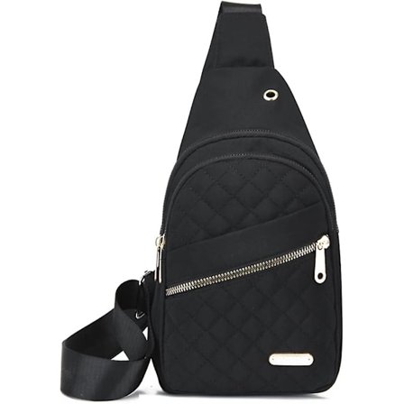 Slingväska Bröstväska Liten Cross Body Väska med Hörlurs Hål Casual Axelväska Handväska Lätt Fashion Dagryggsäck för Kvinnor Damer Flickor