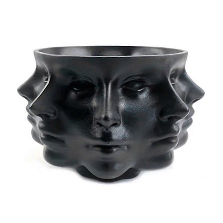 Abstrakti tyyli kukkaruukku malin muotti monipuolinen ihmiskasvo kukkaruukku musta