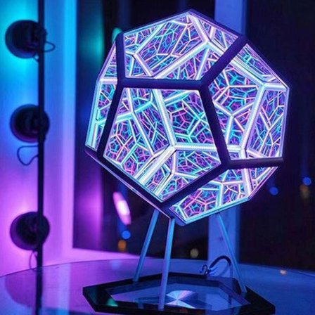 Infinity Dodecahedron Farve Kunst Lys Fantasy Geometri Rum LED Kunst Lampe