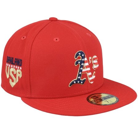 New Era - MLB Rouge fitted Casquette - Oakland Athletics MLB 4th Of July 23 59FIFTY Scarlet Fitted @ Hatstore